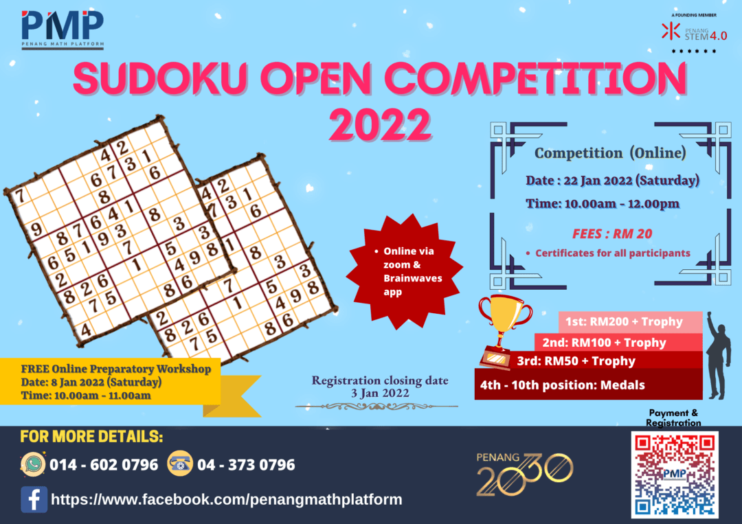 Sudoku Open Competition 2022 | Penang Math Platform